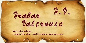 Hrabar Valtrović vizit kartica